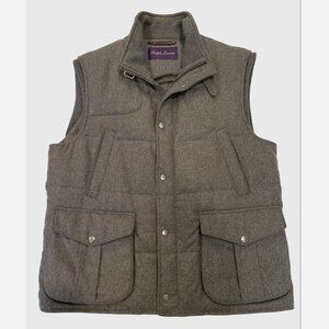 Ralph Lauren Purple Label Wool Goose down vest ITALY XL grey suede jacket